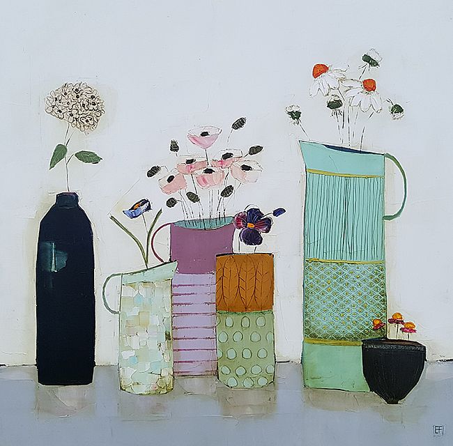 Eithne  Roberts - blue bottle and jugs